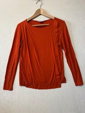 Lacoste Women's Long Sleeve Tee in Burnt Orange